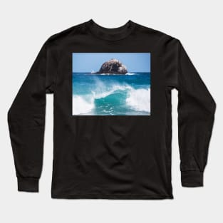 Big Wave Rock off of Pigeon Island Saint Lucia Long Sleeve T-Shirt